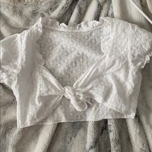 lacey white crop top
